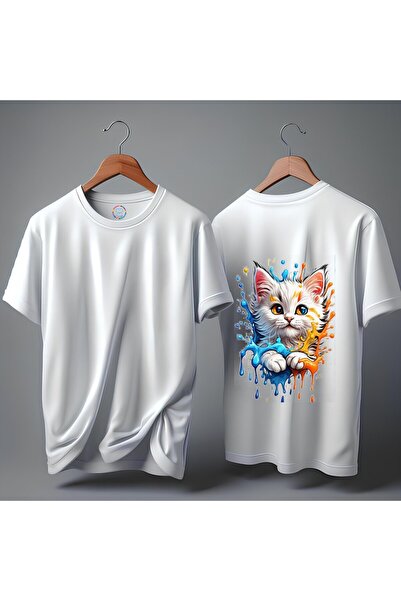 BBS CLOTHES Cute Cat Sort Printed 100% Cotton T-Shirt