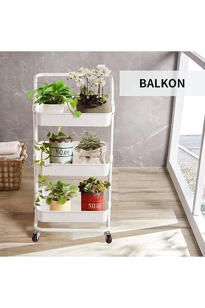 Generic White Storage and Organization Shelves with Wheels