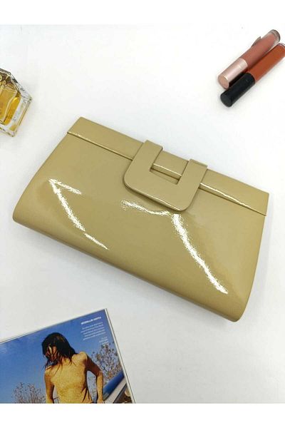 By EDUU Βραδινή τσάντα φορέματος Clutch λουστρίνι Mink