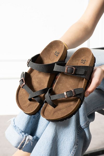 SWORD Casual Slippers - Orthopedic Sole Slippers Double Banded Buckle Daily Comfortable Home & Outdoor Slippers