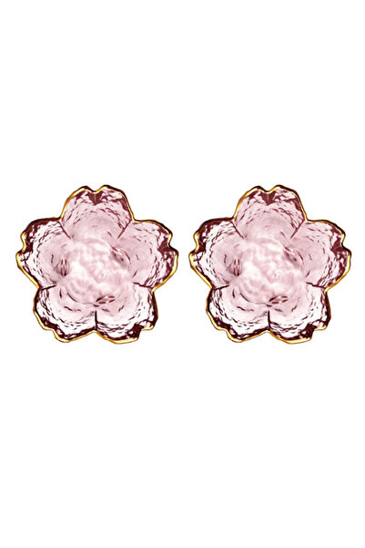 Choice 2Pcs Phnom Penh 1-3Pcs Japanese Style Small Glass Plate With Golden Border Mini Seasoning Dessert Cu