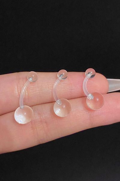 Blisse Piercing Women's Transparent Antiallergic Bioplast Belly Piercing 1 Piece