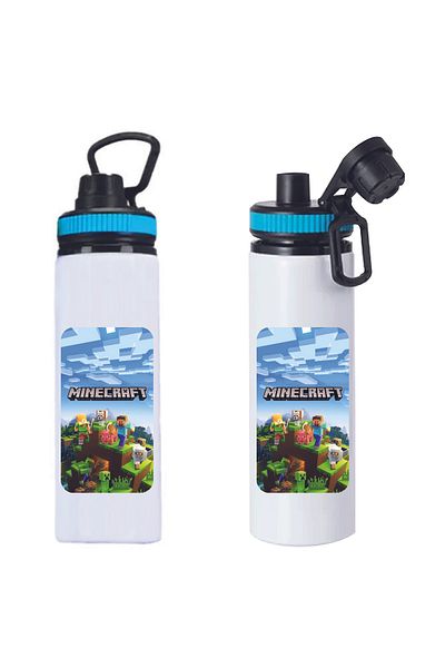 DKDZ SHOP Mine Craft Printed Metal Water Bottle 850ml.-002