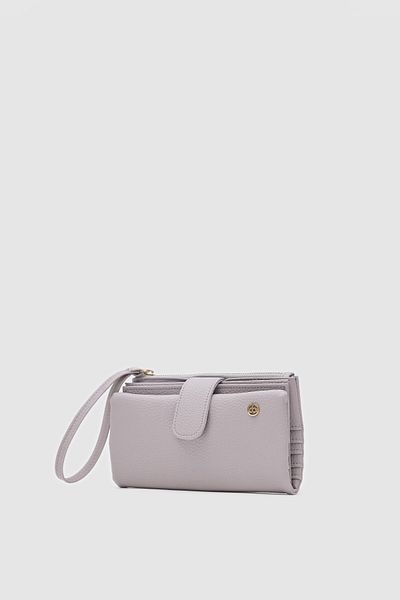 OLLBAG Etras Gray Color Multi-Compartment Women's Wallet with Passport Compartment
