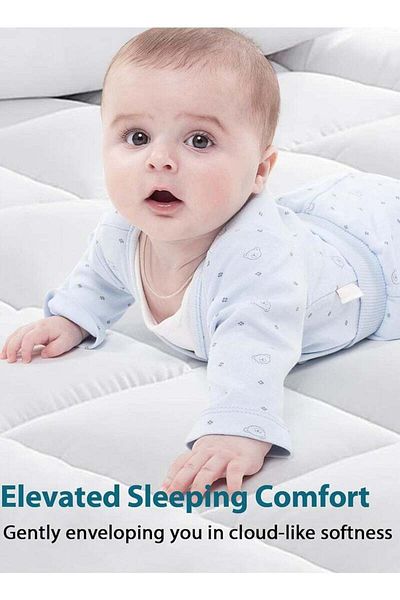 Asraar Cotton Mattress Topper 20 Cm With Soft Microfiber Filling With Rubber Corner Edges