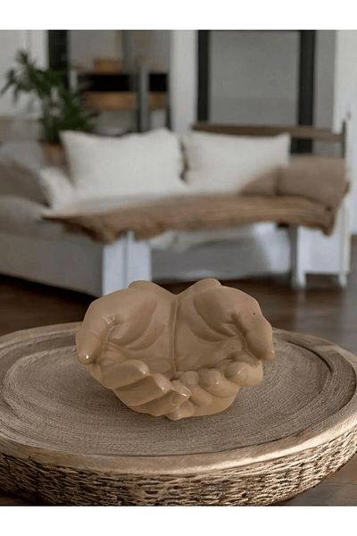 ÇİMEN HOME Διακοσμητικό Χέρι, Χειροποίητο Σκυρόδεμα Organizer με Φιγούρα Χέρι, Μπολ