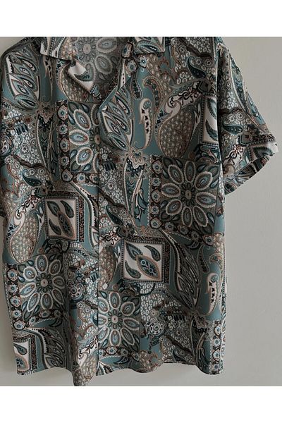 MFU collection Оувърсайз риза с шарки от вискоза