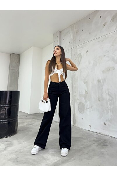 LİMABEL AdenLe Ikon Gold Salaş Kot Pantolon Likralı Palazzo