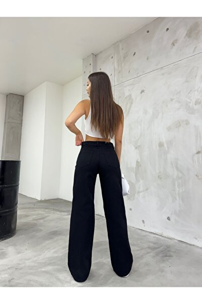 LİMABEL AdenLe Ikon Gold Salaş Kot Pantolon Likralı Palazzo