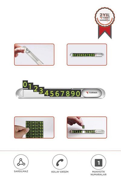 Torima Jx-051 Gray Car Interior Phone Number Highlighter Numberer Auto Glass Card