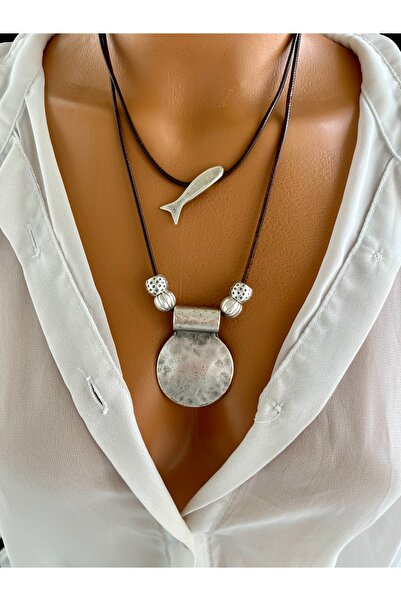 Limi Design Balık figürlü bohem çoklu deri kolye (2 adet)