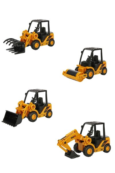 Sunman Sürtmeli 4'lü İş Makineleri Oyun Seti: İnşaat Eğlencesi Şimdi Başlıyor!
