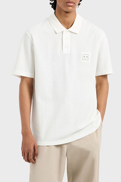 Armani Exchange 100% βαμβακερό κανονικό μπλουζάκι με κουμπιά γιακά πόλο ανδρικό μπλουζάκι με λαιμόκοψη XM 000356   Α