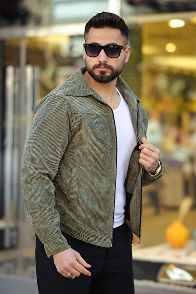 Moderk Yeni Erkek Mevsimlik Kadife Fitilli Kumaş İçi Astarlı İç Cepli Fermuar...