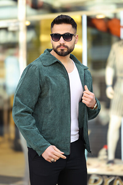 Moderk Yeni Erkek Mevsimlik Kadife Fitilli Kumaş İçi Astarlı İç Cepli Fermuar...