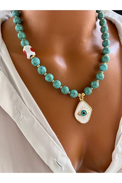 Limi Design Turquoise Evil Eye Necklace with Eye Charm