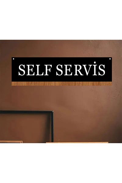 zafrakreklam Self-Service Sign 50X15 cm One Way 3mm Plexiglass