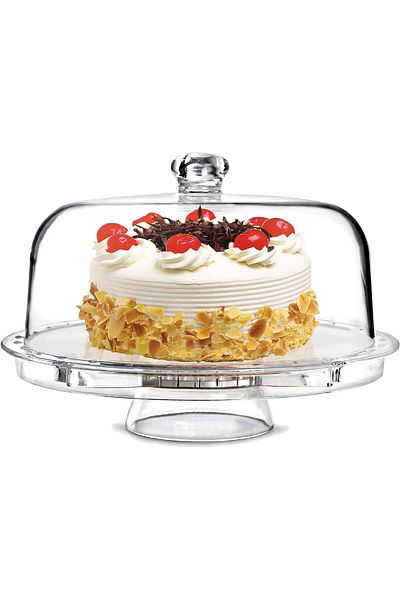 Generic Cake Stand 3 In 1 Design Dome Multi Function Serving Platter Salad And Punch Bowl Acrylic