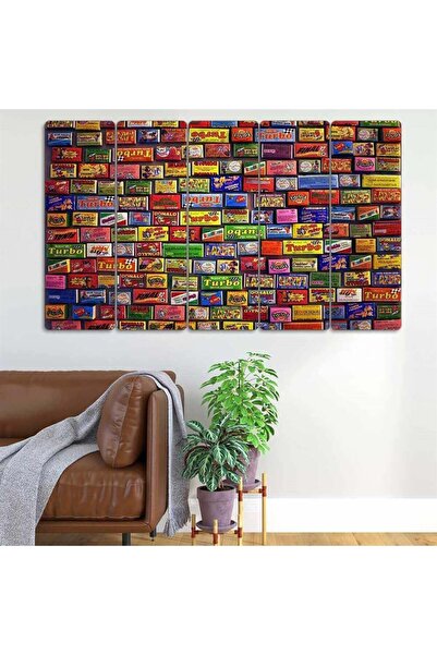 EVLOYA 90'lardaki Sakızlar - 5 Parçalı Tablo