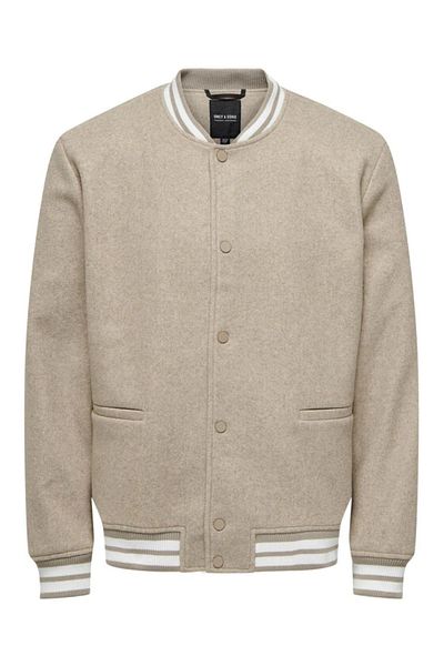 Only & Sons Men's Collar Detailed College Jacket