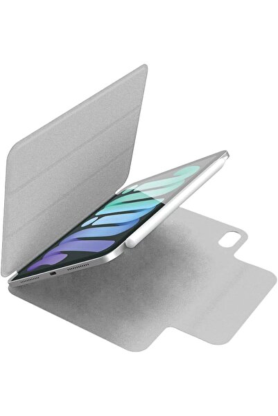 HYPHEN حافظة ذكية من الجلد الصناعي متوافقة مع iPad Mini - 8.3 بوصة وiPad Pensils |- رمادي