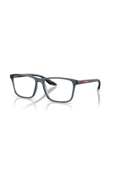 Prada Linea Rossa Man Square Eyeglasses- Ps 01qv - Lense Size:56mm - Transparent Azure