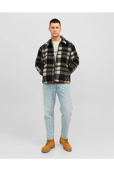 Jack & Jones Wool Look Plaid Jacket