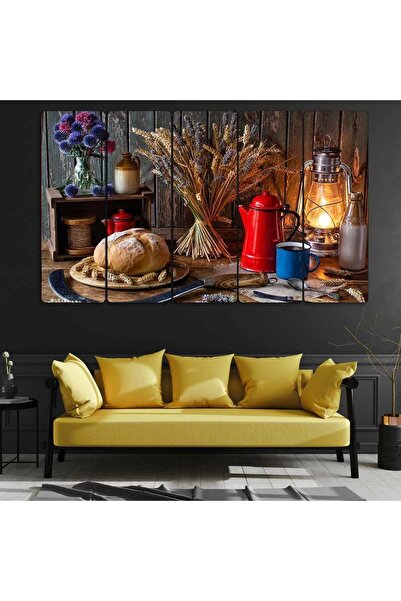 EVLOYA Buğday, Ekmek, Gaz Lambası, Sıcak Çay - 5 Parçalı Tablo