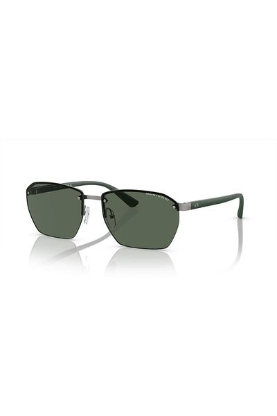 Armani Exchange Man Rectangle Sunglasses- Ax 2048s - Lense Size:59mm - Matte Gunmetal