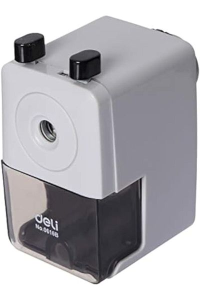 Deli Rotary Pencil Sharpener, Grey