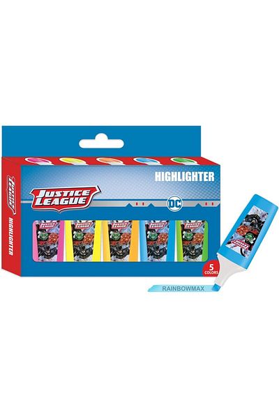 Justice League Justiceleague Justice League Chisel Tip Highlighter 5-Pieces