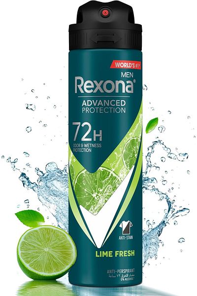 Rexona Men Antiperspirant Deodorant Spray, 72 hour sweat & odor protection*, Lime Fresh, with Motion