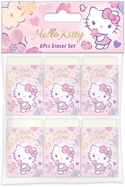 Hello Kitty 143793 Premium Quality Pencil Eraser 6 Piece Set