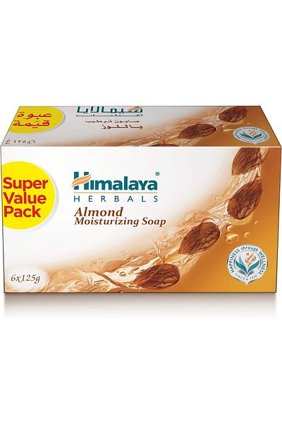 Himalaya Since 1930 Almond Moisturizing Soap Bar, Pack of 6-125 g