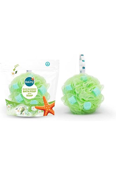 Balmy OLIVE BLOSSOM BATH SPONGE WITH SOAP PEBBLES 23.2G /0.82 0Z