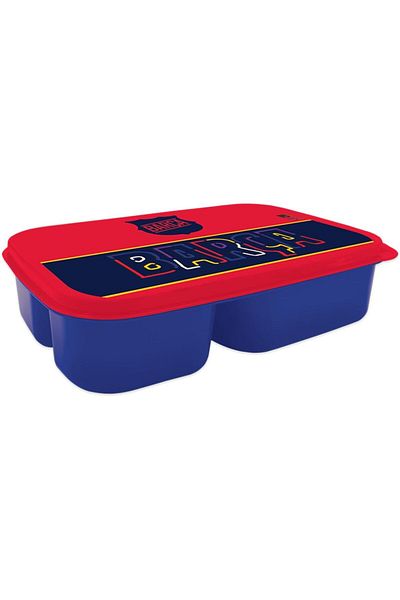 Barcelona FCB Barcelona 143843 Kids 3 Compartment Plastic Lunch Box, Blue/Red