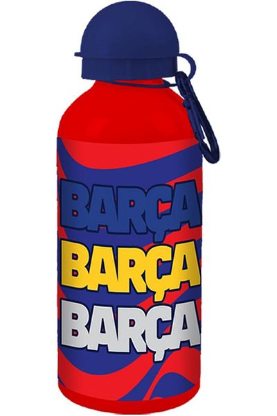 Barcelona Kids Aluminum Water Bottle with a Hook, 600 ml Capacity, Blue/Red