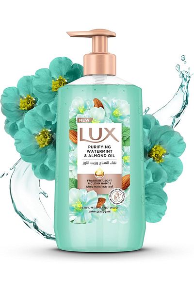 LUX Perfumed Liquid Hand Wash, Purifying Watermint, with Almond Oil & Glycerin, for Fragrant, Soft a