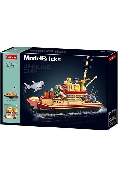 Sluban Model Bricks Series - The Great Shark Ship Building Blocks 592PCS with 3 Mini Figuers - For A