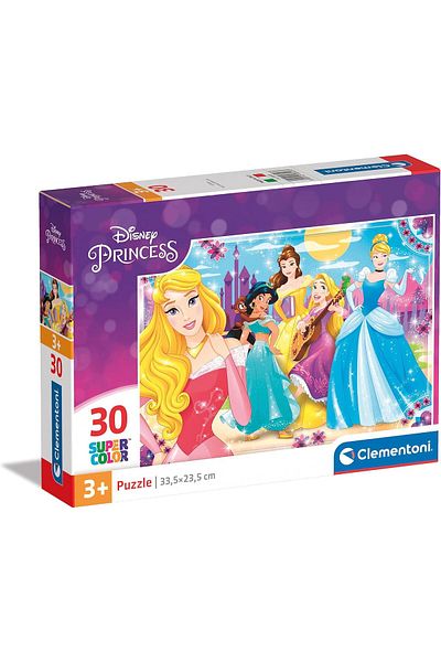 Disney Clementoni Puzzle Super Color Disney Princess 30 PCS - For Age 3 Years Old Multicolor
