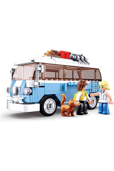 Sluban Model bricks Series - Transport Bus Building Blocks 227 Pcs - Blue