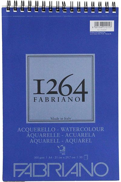 Fabriano Honsell Watercolour 19100649 Spiral Bound Sketch Pad 1264 300 g/m² DIN A4 30 Sheets Natural