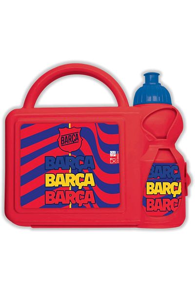 Barcelona FCB Barcelona Kids Plastic Lunch Box and Water Bottle, Red