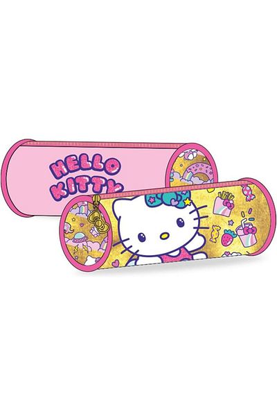 Hello Kitty Hellokitty Hello Kitty School Pencil Case with Zipper Closure for Girls, Gold/Pink