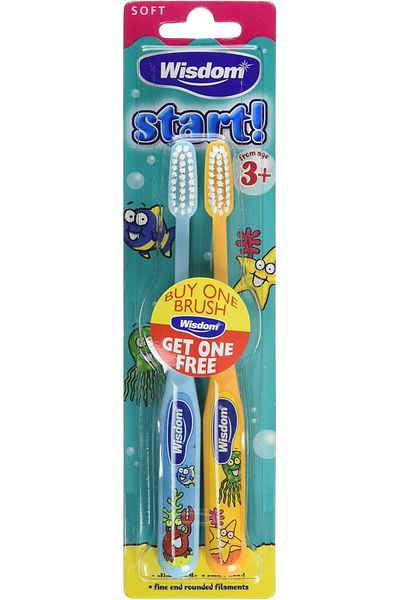 WISDOM Start Soft Tooth Brush for 3+ Years Kids 2-Pieces