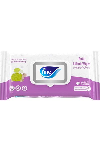 Fine Baby Lotion Wipes 40 wipes