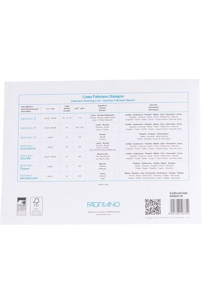 Fabriano 110 GSM Sketchbook 20 Sheets, White