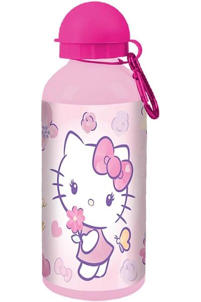 Hello Kitty Hellokitty Aluminum Water Bottle with Hook for Kids, 600 ml Capacity, Pink
