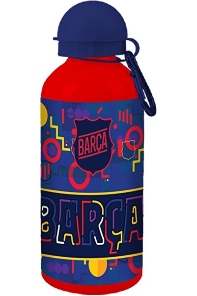 Barcelona زجاجة مياه ألومنيوم للأطفال من FCB Barcelona بخطاف، سعة 600 مل