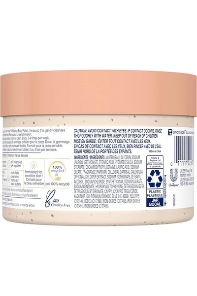 Dove Exfoliating Body Polish Scrub for Silky Skin Oatmeal & Calendula Oil Body Scrub Exfoliates & Gi